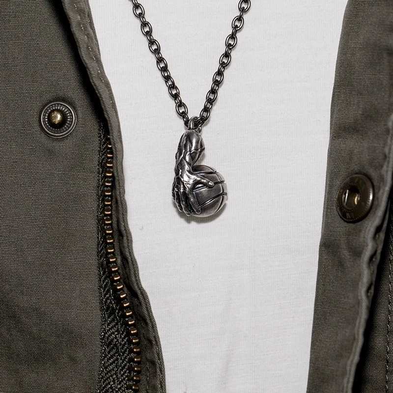 Fashion Silver Color Basketball Pendant Necklace for Men Womens Long Chain Necklace Hip Hop Jewelry AccessoriesXJ250121