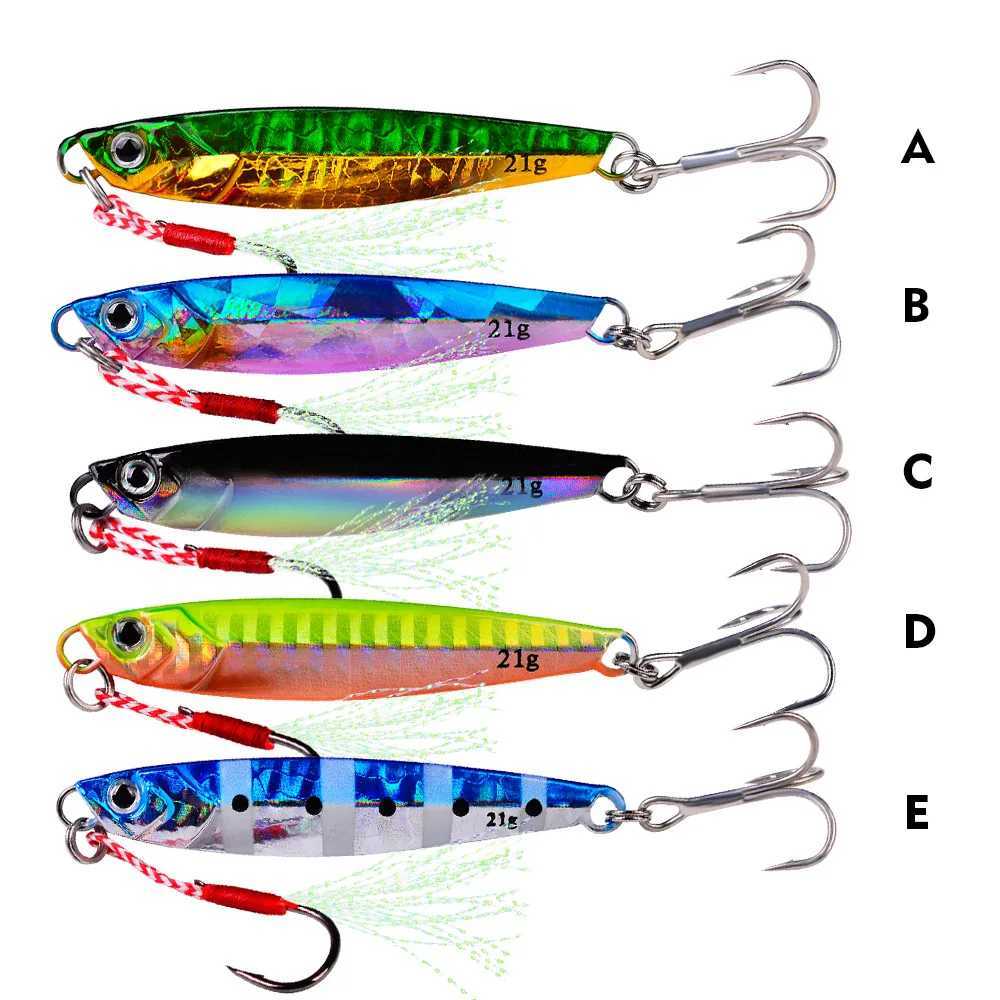 1PC 7g 10g 21g 40g 60g Metal Cast Slow Jig Spoon Jigging Hard Lure Bait Fish Sea Bass Fishing Lure Wobbler Spinnerbait TackleXJ250122