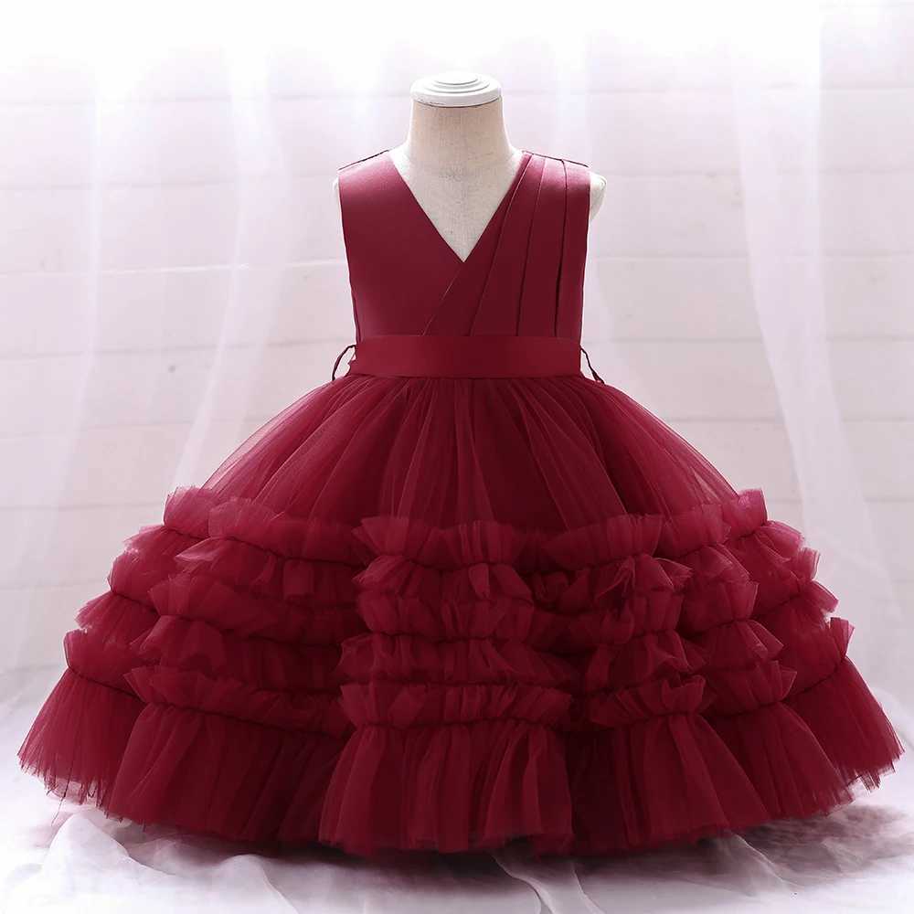 Baby Girls Dress Lace Newborn 1st Birthday Pink Princess Girl Dress For Wedding Party Tulle Dresses Toddler Baptism Evening Gown X250203
