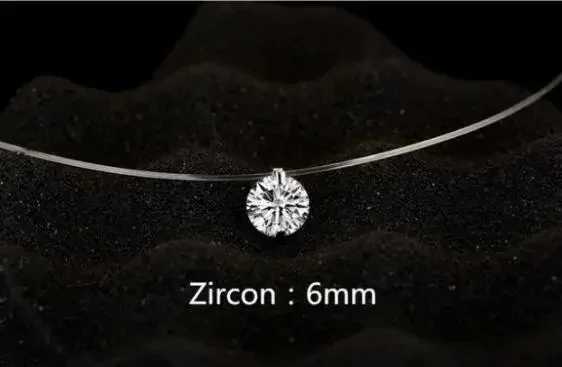 2024 New Design 1ct Moissanite Diamond S925 Sterling Silver Invisible Transparent Fishing Line Clavicle Chain Necklace For WomenXJ250114