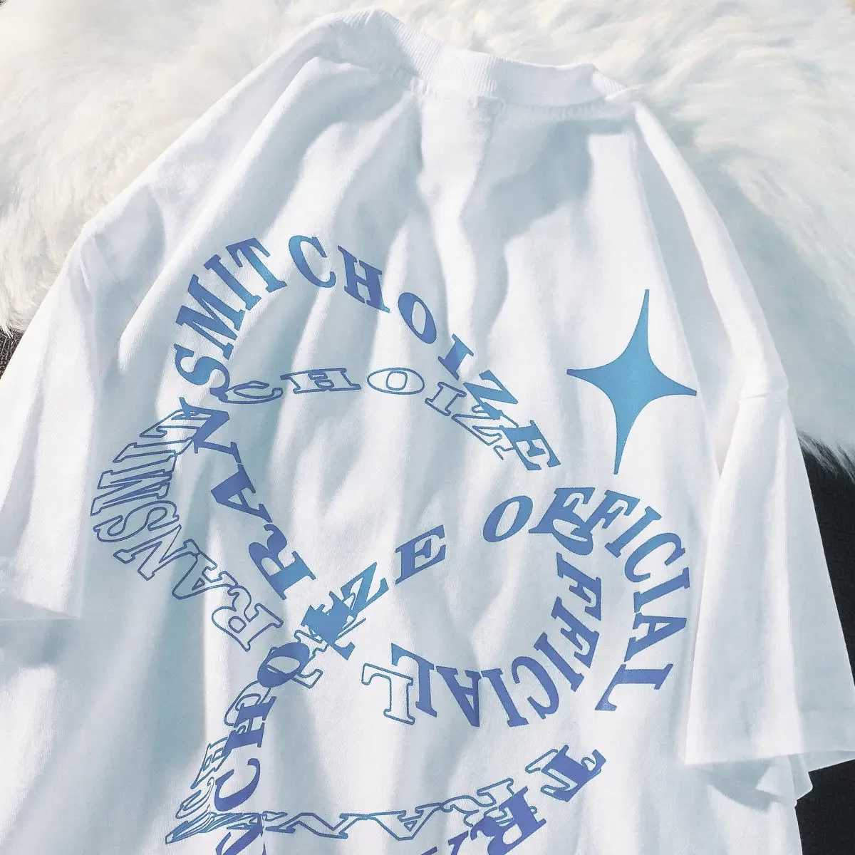 Oversized T Shirt Women Design Sense High Street Print Short Sleeve T-shirt Men Loose Casual Harajuku Female Graphic T Shirts X250203