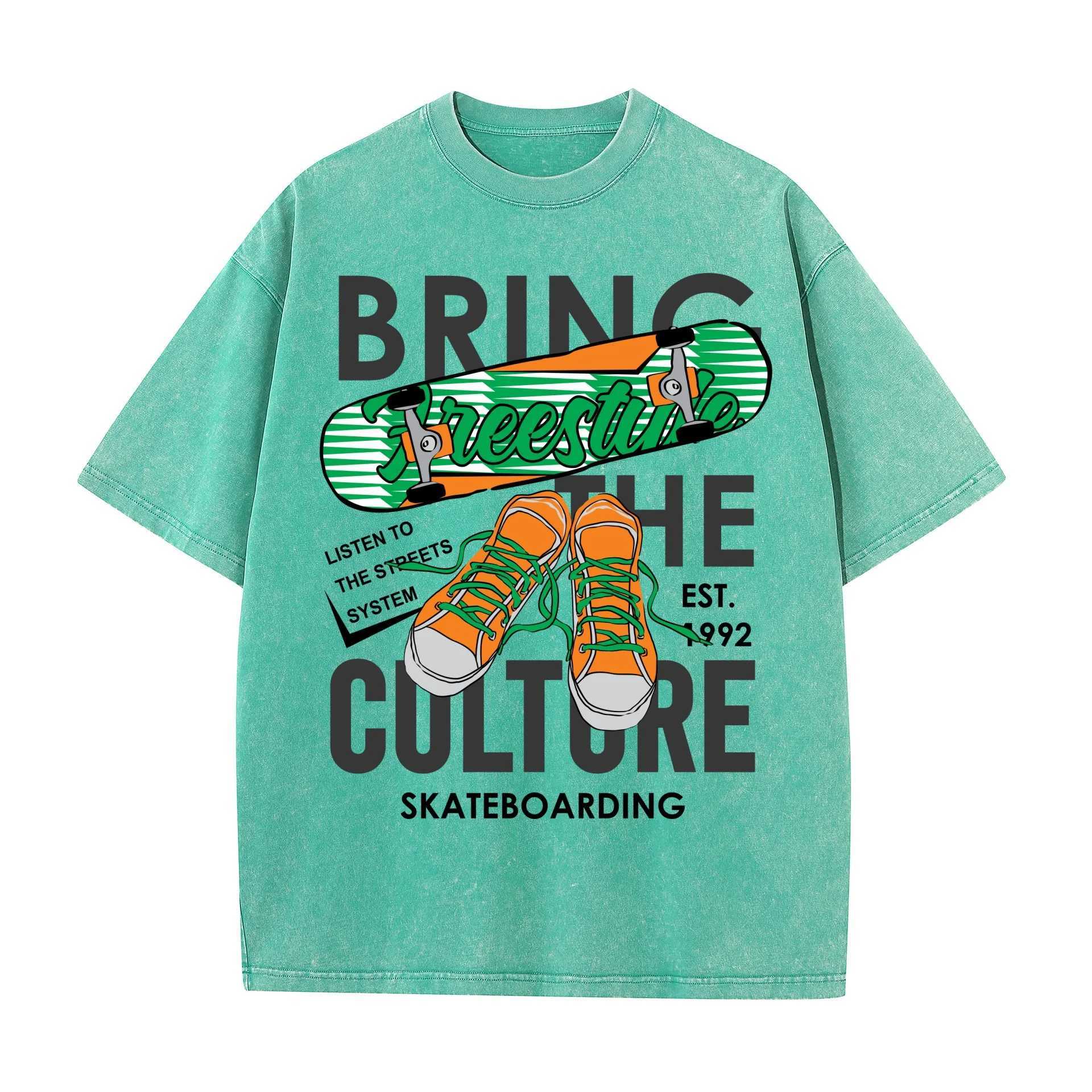 Mens Women Washed Vintage T-Shirts Street Hip Hop Retro Punk T Shirt Harajuku Casual Cotton Short Sleeve Couple TShirts Tees X250203