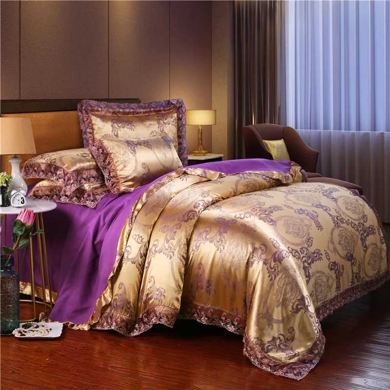 European Style Jacquard Bedding Home Comefortible Duvet Cover Quity Cover and Case Flower Lace Bedding X250203