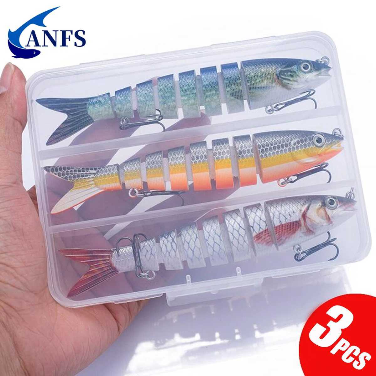 3pcs 8 Segment Fishing Lure Multi Jointed Swimbait Artificial Bait Slow Sinking Bionic Fishing Bait Cool Fishing GearXJ250122