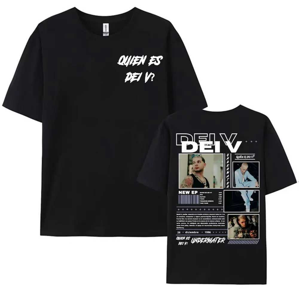 Rapper Who is Dei V? Underwater Tour T-shirts for Men Vintage Hip Hop Pop Music T-shirt Unisex O-Neck Oversized Cotton T Shirt X250203