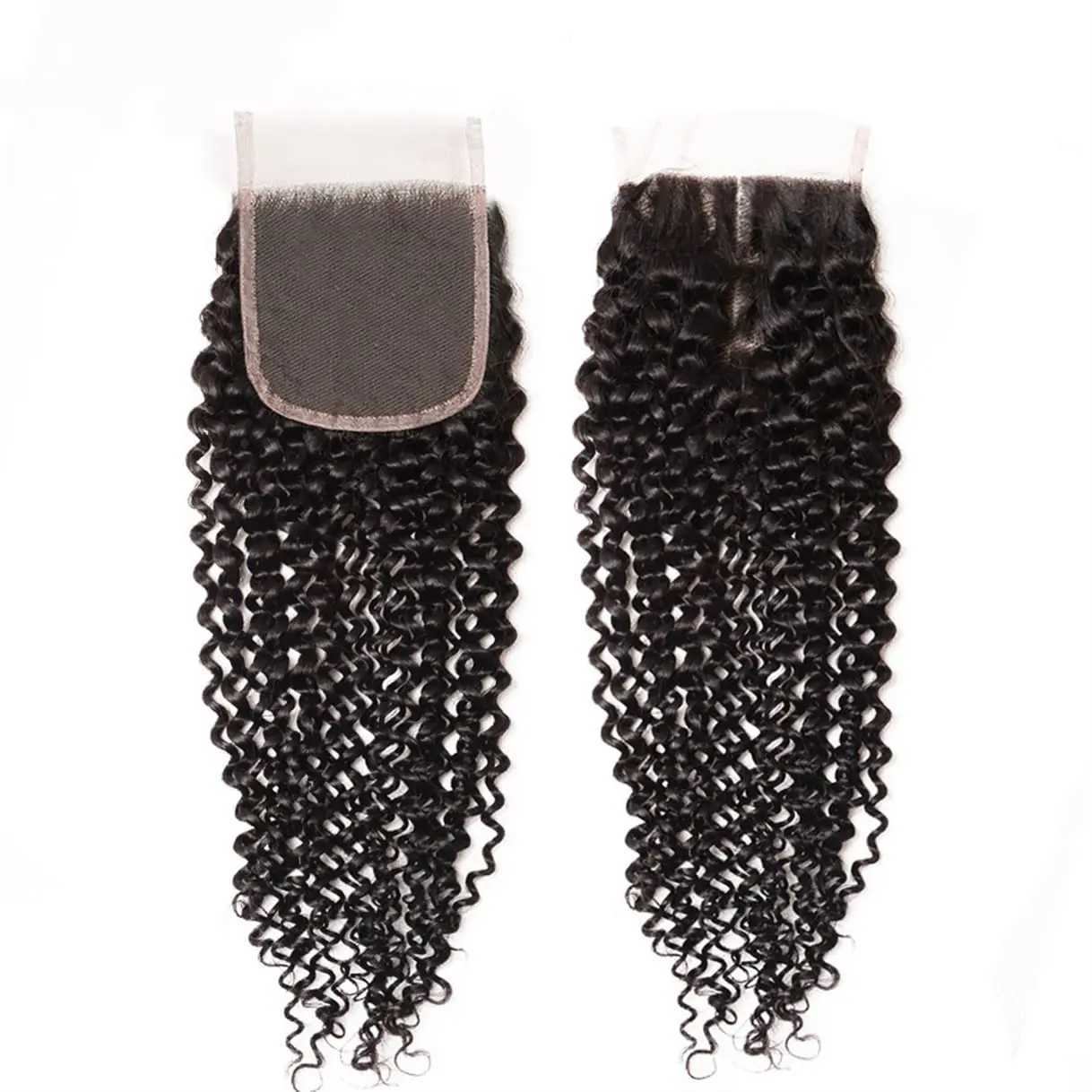 4X4 Lace Clo Peruvian Straight Deep Water Wave Curly Clo 100% Human Hair Natural Color Remy Hair Swiss Lace 10-24 inchesXJ250120