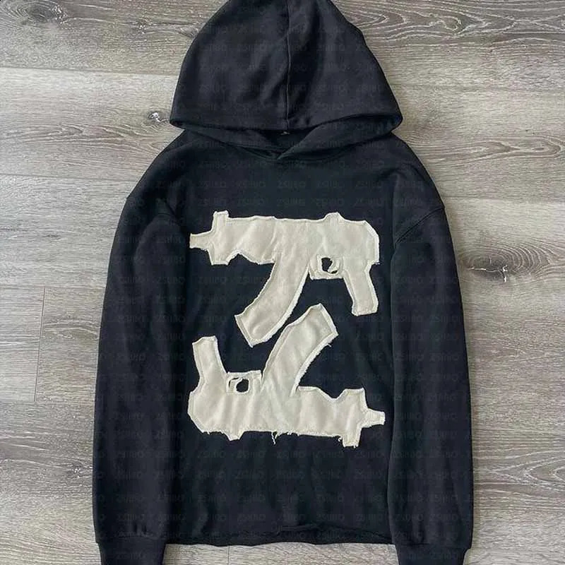Y2k American High Street Trend Jacket Men Creative ed Zipper Hoodie Harajuku Fashion Retro Oversized Sweatshirt Women 250122
