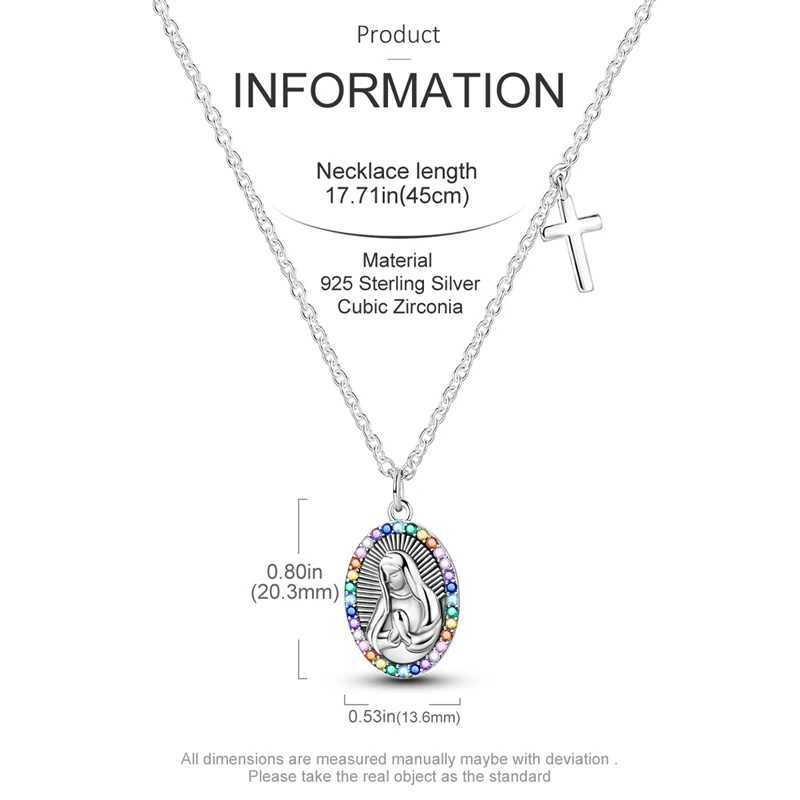 Original 925 Sterling Silver The Virgin Mary Necklace Zirconia Crystal Jewellery Party Birtay Wedding Women Anniversary GiftXJ250114