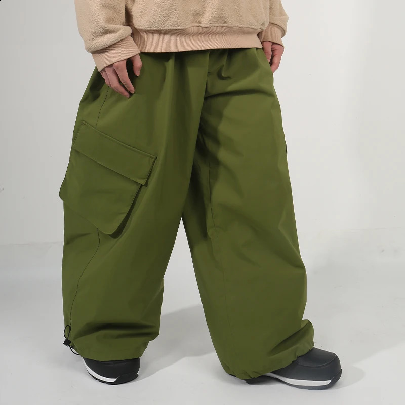 Winter loose ski cargo pants 3L waterproof ski board Trouser mens snowmobile bib cover mens backpack ski pants 250122