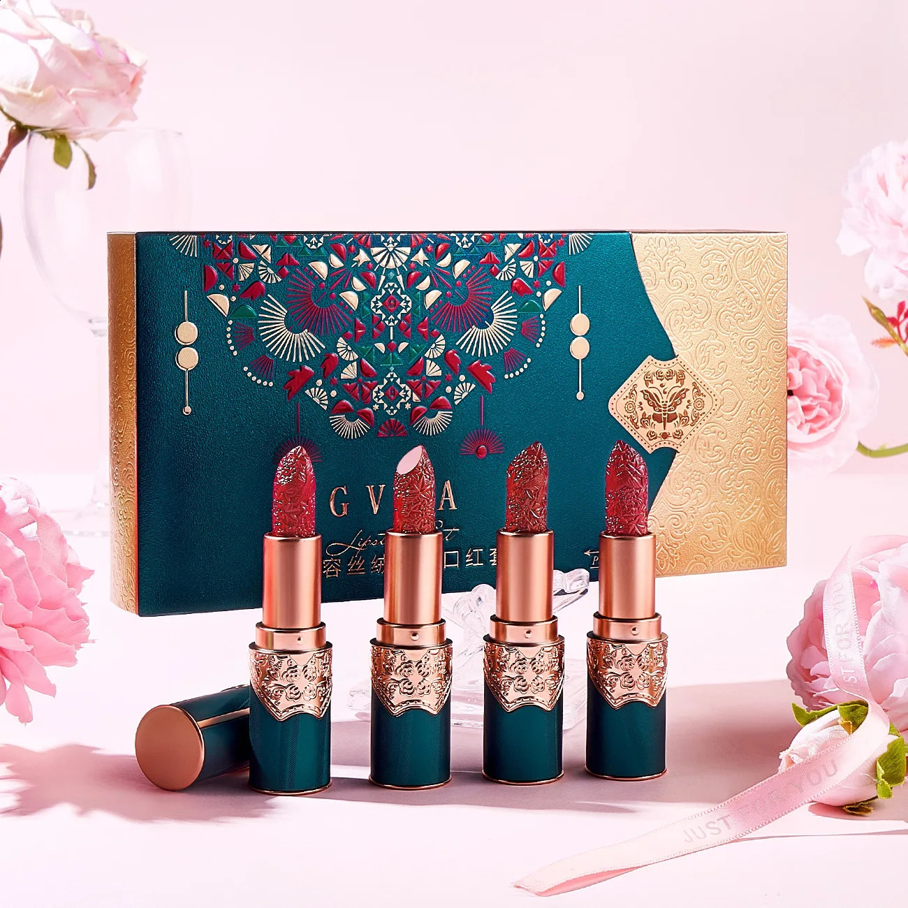 Makeup Lipstick set carved Nude Li pstick Matte Velvet Long Lasting easy to color non-stick cup lip glaze 250108