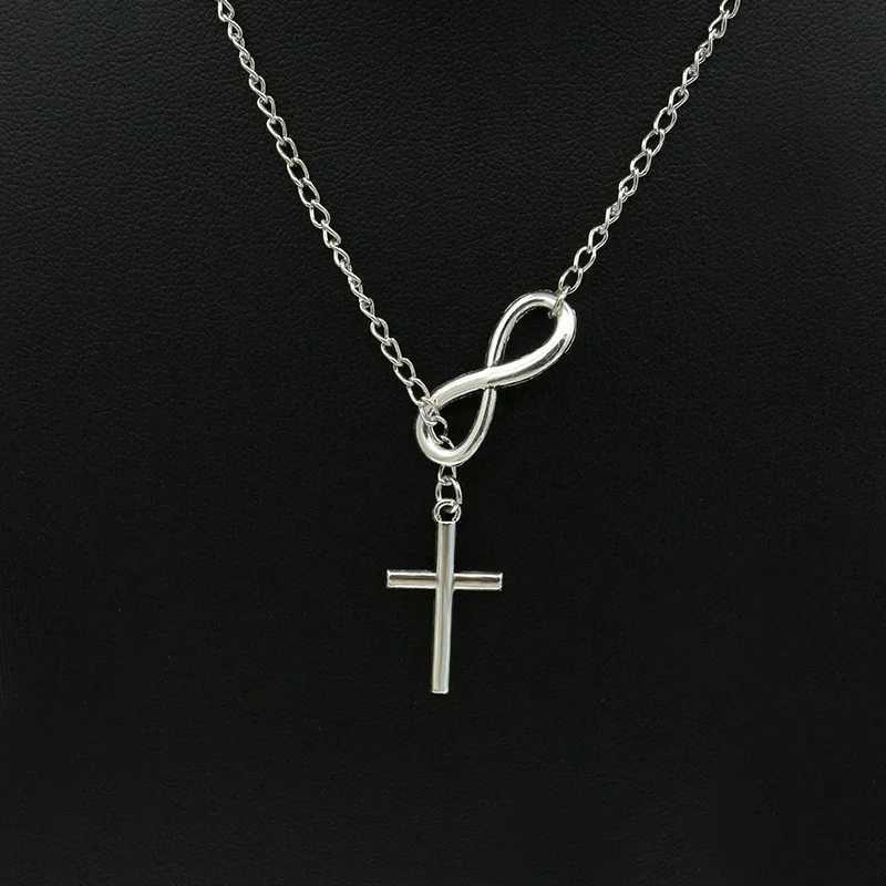 Unique Fashion Jewelry Infinity 8 Bit Minimalist Luck Cross Pendant Necklace Best Friend Chain Necklaces for Women WholesaleXJ250121