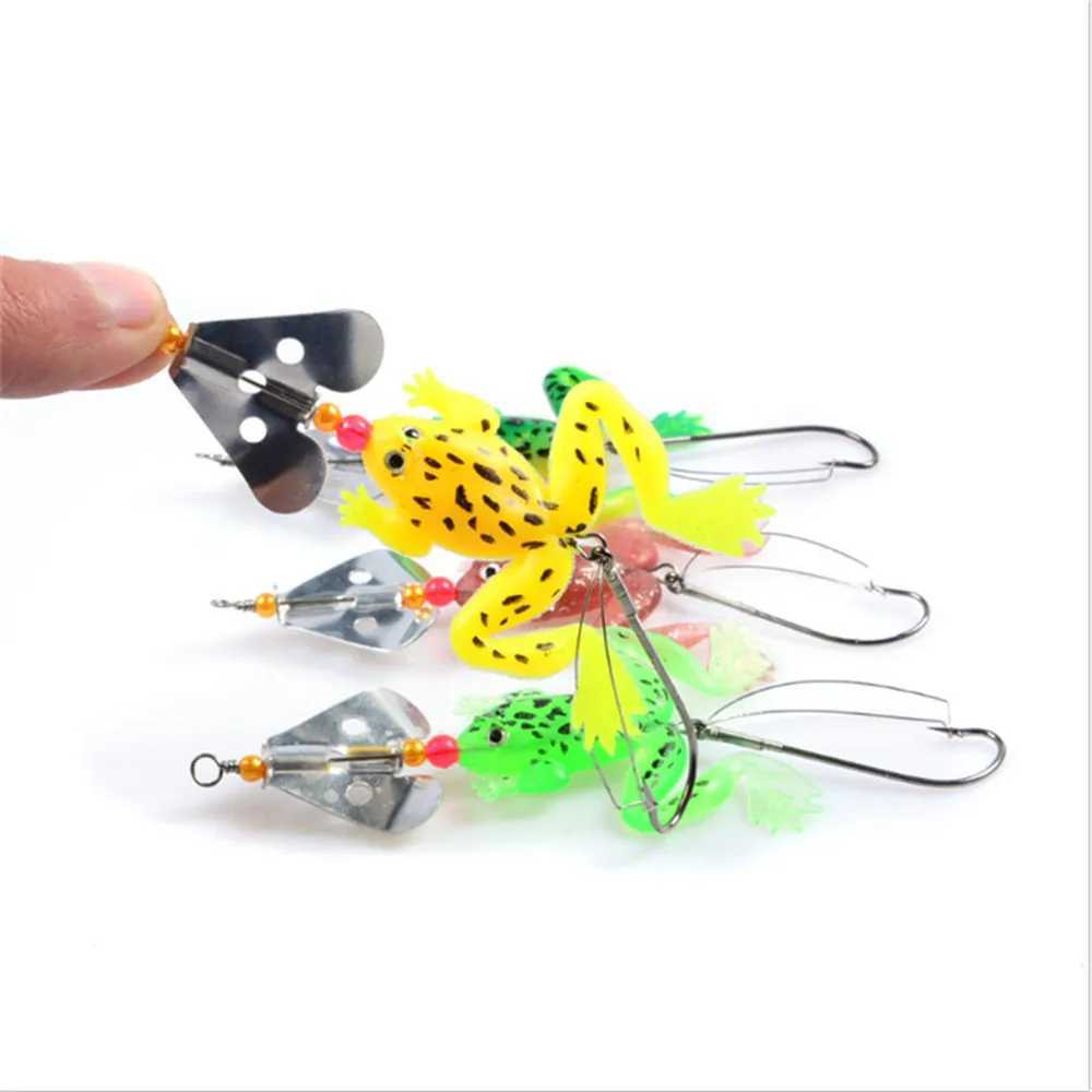 FISHINAPOT 1PCS Rubber Frog Soft Bait 90mm 6.2g Fishing Lures 4 Colors Wobblers Bass Pike CrankBait Fishing Tackle YA21XJ250122