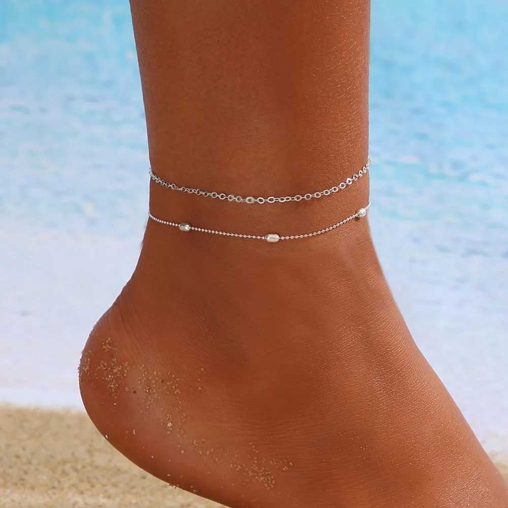 Simple Fishbone Female Anklets Barefoot Crochet Sandals Foot Jewelry Leg Anklets On Foot Ankle Bracelets For Women Leg ChainXJ250121