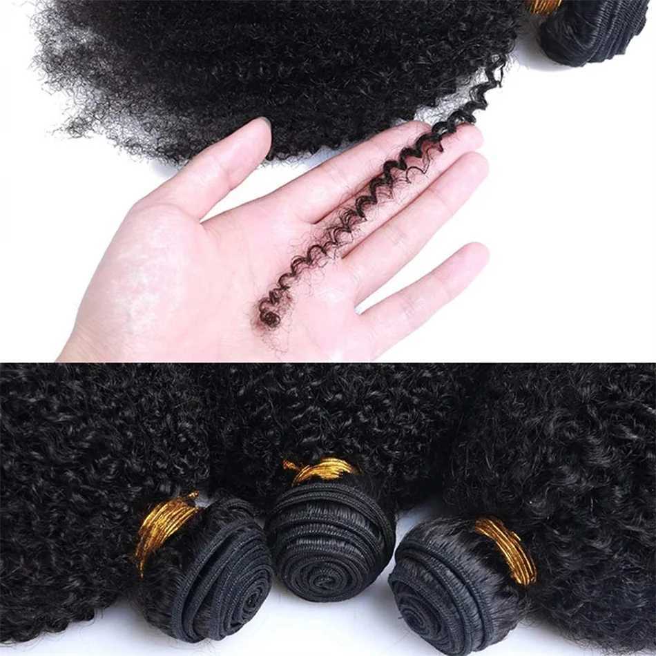 Brazilian Afro Kinky Curly Human Hair Bundles 4b 4c Afro kinky Bulk Human Hair Weave Bundle Deal Hair Extensions WholesaleXJ250120