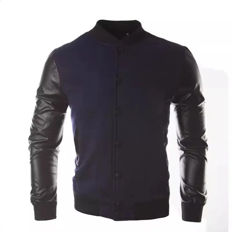 Men Coat Stand Collar Contrast Colors Big Pockets Patchwork Casual Baseball Jacket for Daily Wear streetwear jacket 250109Z