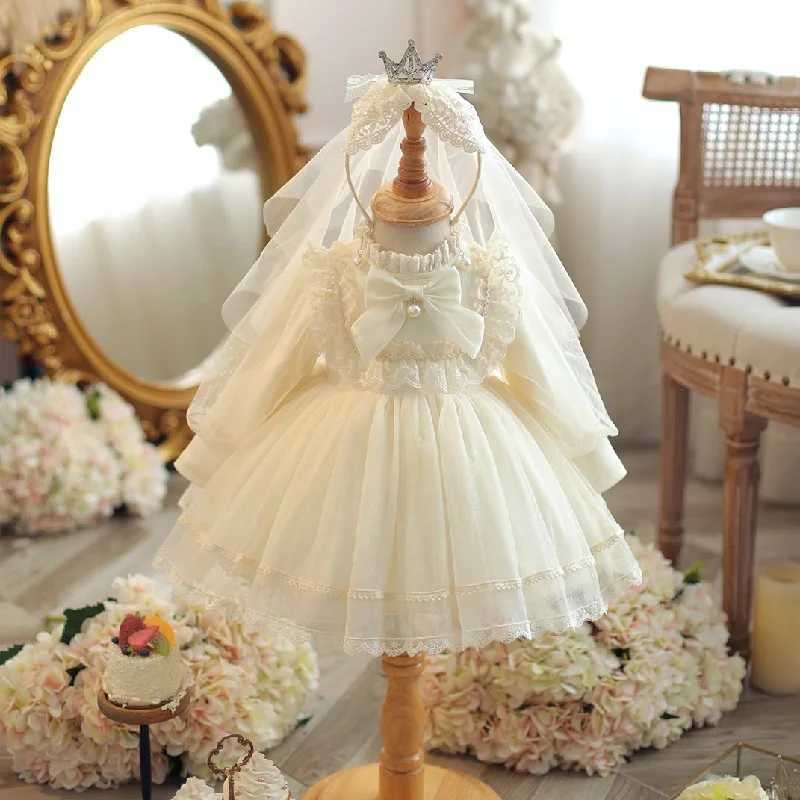 2024 Vesidos Toddler Girl Baby Lace Lolita Dress Wedding Party Girl Princess Dress Baby 1st Birthday Prom Evening Dress X250203