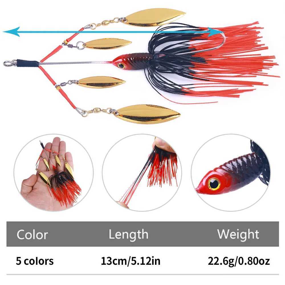 22g 13cm Strong Fishing Jig Bait Comes With double Composite Rotating Sequins Artificial Bait Sharp Hook Realistic Swimming LureXJ250122
