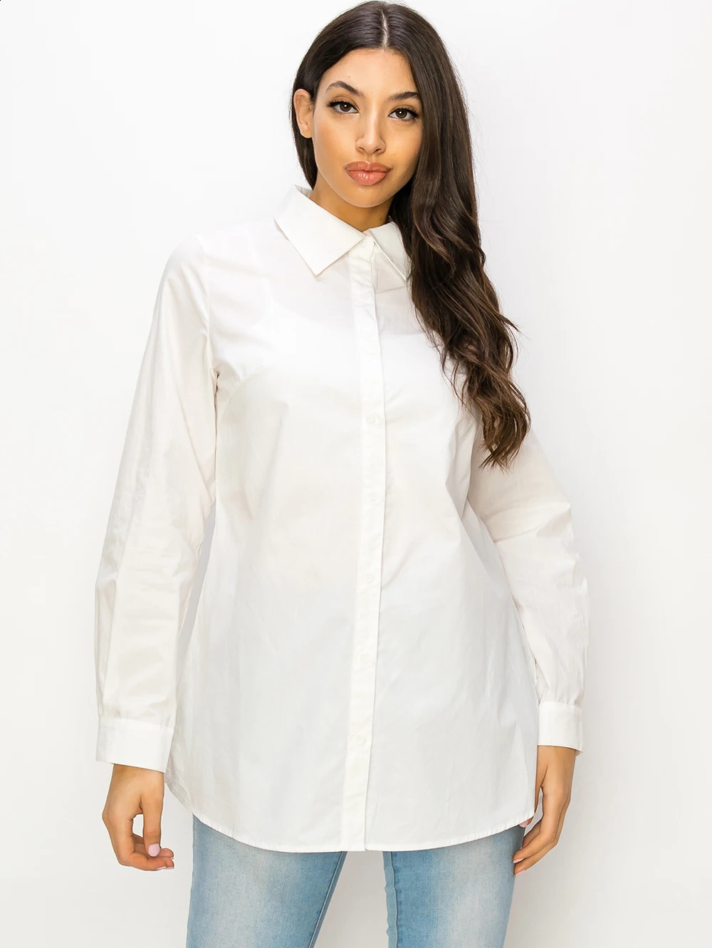 White Long Sleeve Cotton Button Down Shirts For Women Blouses Camisas De Mujer Ladies Tops Chemise Femme Womens Clothing 250110