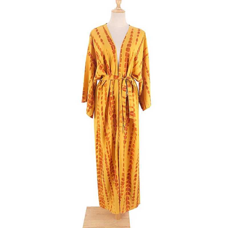 For Beach 9 Colors Bikini Cover Ups Beachwear Kimono Beach Robe Femme Long Dr Sarong Women Loose Cardigan Swimsuit Covers W250120