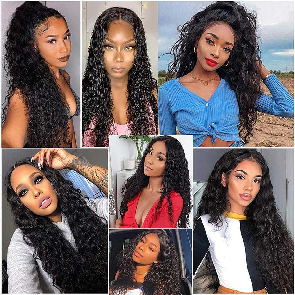 12A Water Wave Bundles With Clo Wet and Wavy Unprocessed Brazilian Kinky Curly Wavy Human Hair Bundles With Lace Clo 4x4XJ250120