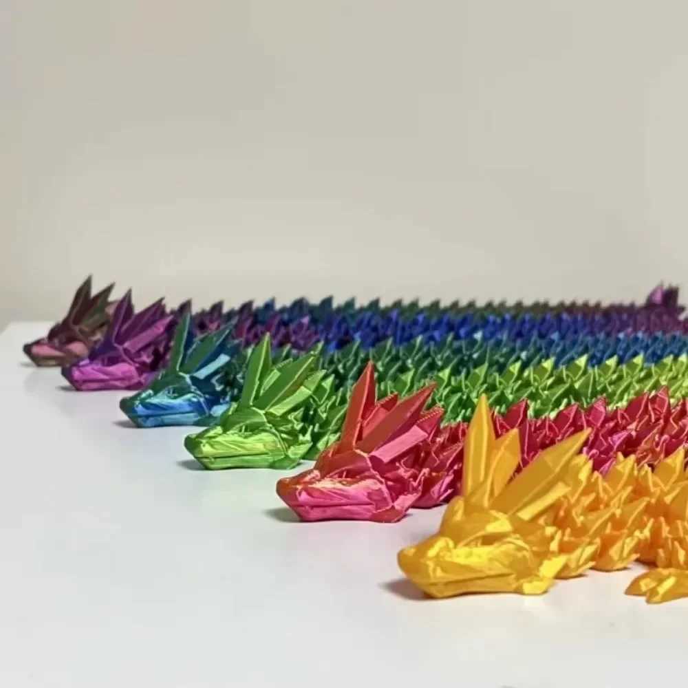 Printed 3D Gem Crystal Fidget Toy Rotatable Articulated Dragon Ideal Gift for Kids with ADHD Perfect Birthday Miniatures Free shipping