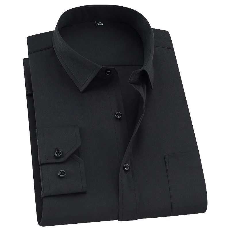 8xl 7xl 6xl 5xl Men Shirt Long Sleeved Man Business Causal Dress Shirts Twill White Yellow Shirt Brand Formal Work ShirtsXJ250121