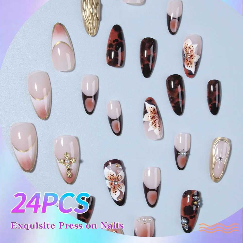 24 rectangular nail tips. 3D peony embossing alleviates water wave mode. Pink French full coverage nail tipsW250120