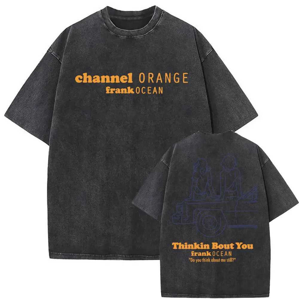 Washed Vintage Rapper Frank Oversized Tshirt Blonde Graphic T-shirts Men Women Ocean Hip Hop T Shirt Mens Fashion Casual Tees X250203