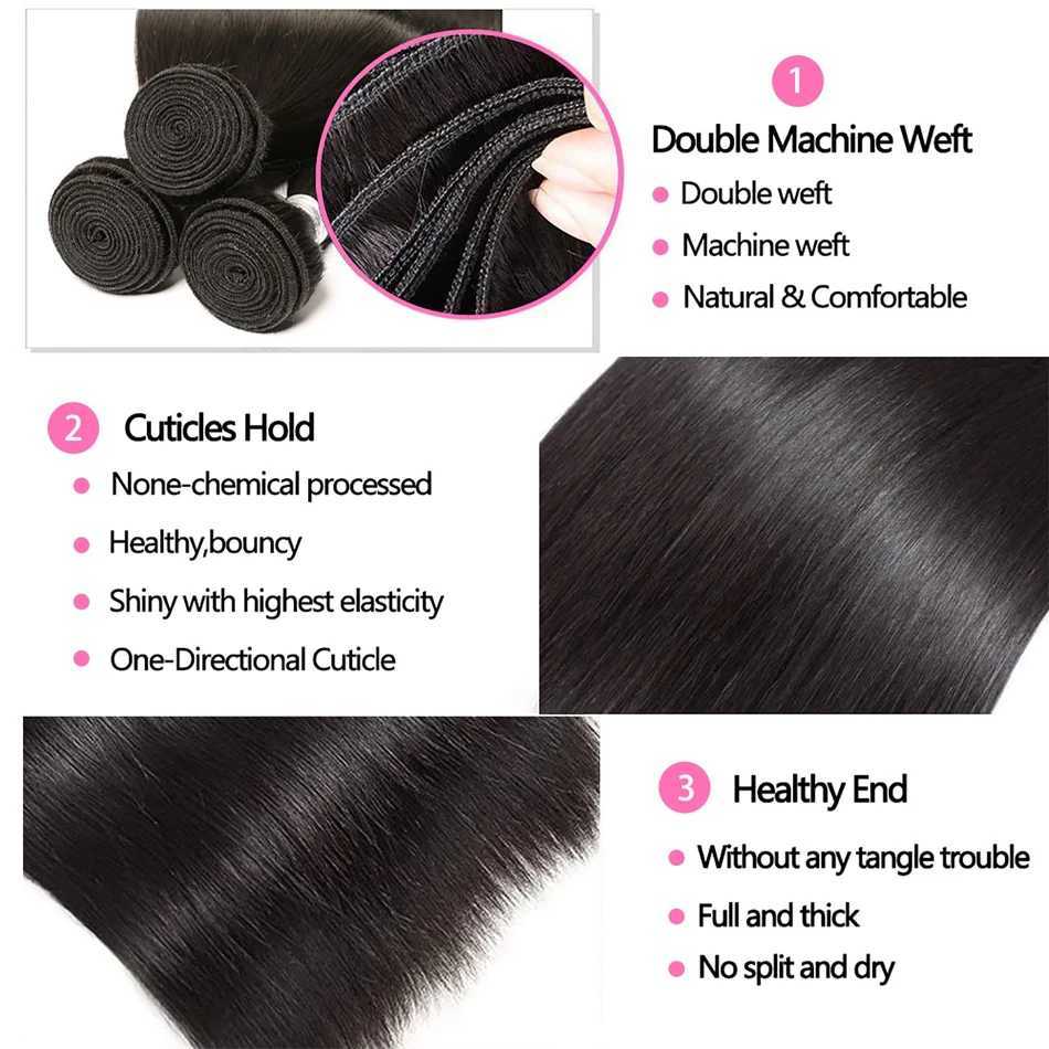 Bone Straight 13A Grade Human Hair Bundles With Clo Malaysian Unprocessed Frontal Tissage Bresiliens Bone Straight VirginXJ250120