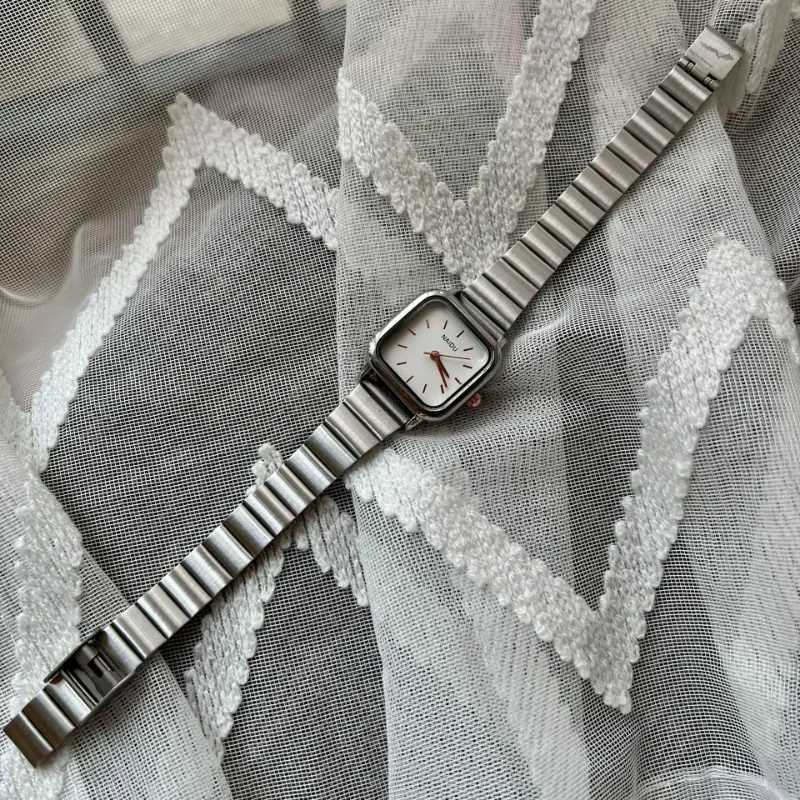 Hot S Wen Quartz Watch Square Dial Stainless Steel Bamboo Strap Casual Fashion Wristwatch Womens Watch Dropsing X250203