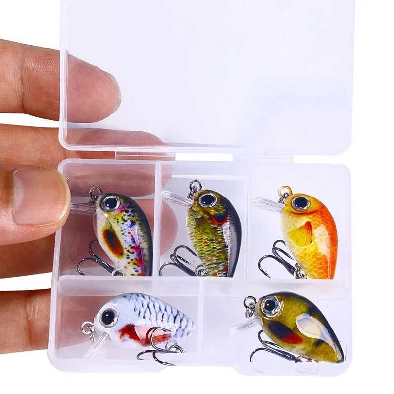 5Pcs Mini Fishing Lure Set 3cm 2/1.5g Artificial Fish Baits Topwater Crankbaits Wobblers Crank For Bass Fishing Swimbait PescaXJ250122