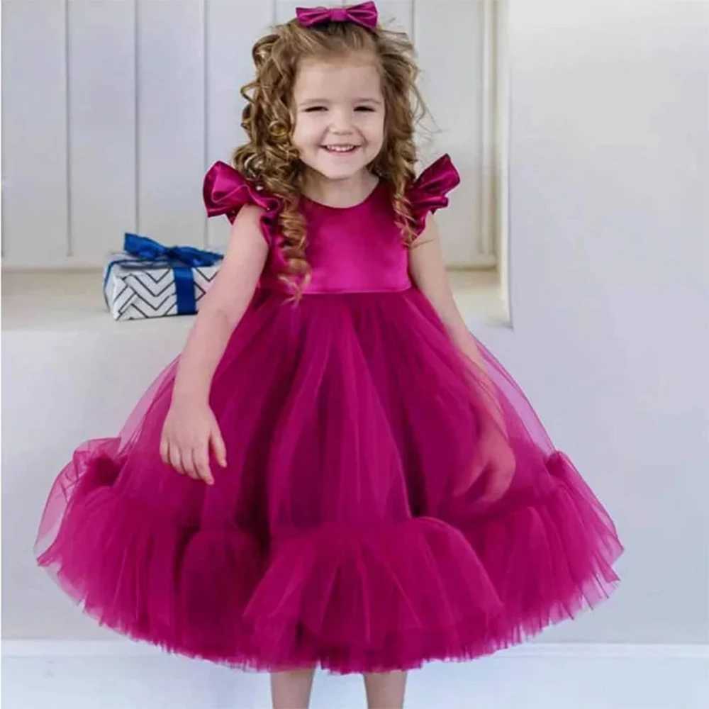 Baby Girls Birthday Dress For 0 1 2 Year Newborn Baptism Blue Pink White Clothes Toddler Kid Elegant Christening Party Tutu Gown X250203
