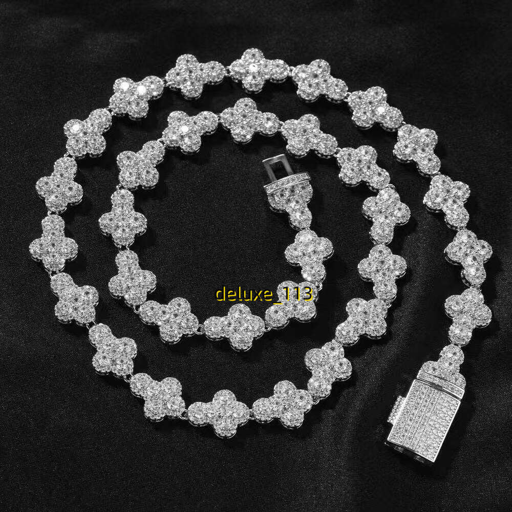 Wholesale 8MM 10mm 16mm 20mm Hip Hop Vvs Dia Necklace Dropshipping Sier Iced Out Cross Cuban k Moissanite Chain