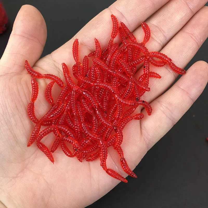 Red Worm Lure 5cm/1.97in Lifelike Fishy Smell Earthworm Stick Fishing Lures Artificial Fishing Soft Bait Pesca 50-1000PcsXJ250122