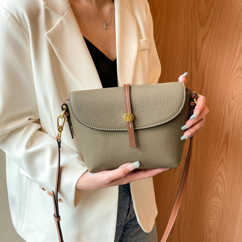 Bag 2025 New Summer Genuine Leather Single Shoulder Crossbody Small Bag, High-End Texture Backpack, Niche Shell Bucket Women's Bag