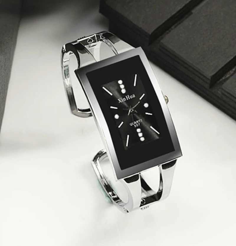 Square Steel Watch for Wen Luxury Fashion Silver Casual Wen Bracelet Watch Quartz Watch Crystal Bracelet Watch X250203