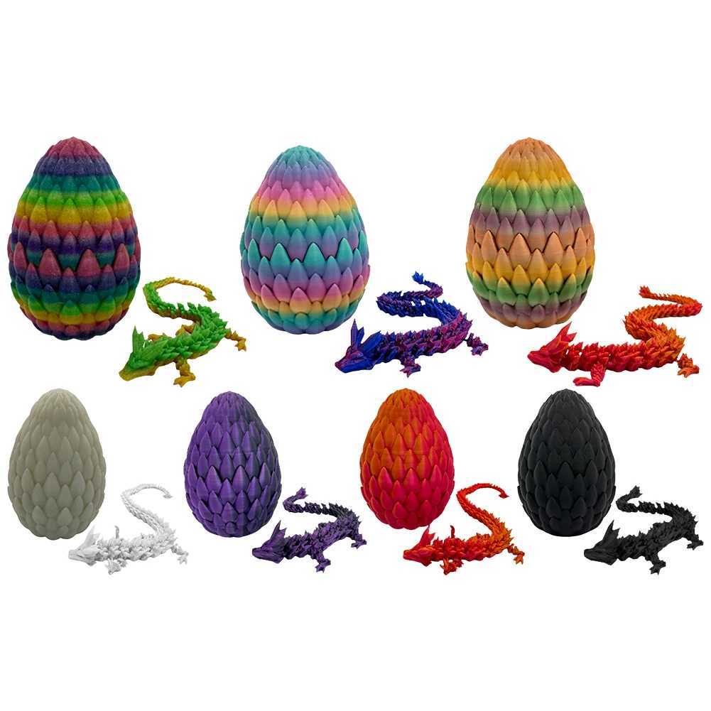 NEW 3D Gem Toys Crystal Printed in with Egg Best Gift Chinese Dragon Flexible Toy for Autism/ADHD Free shipping