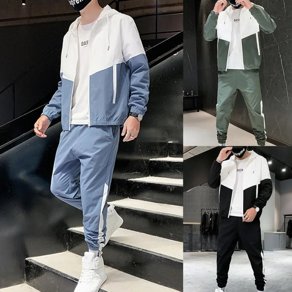 Spring Men Casual Sets Mens Hooded Tracksuit Sportswear JacketsPants 2 Piece Sets Hip Hop Running Sports Suit 250117