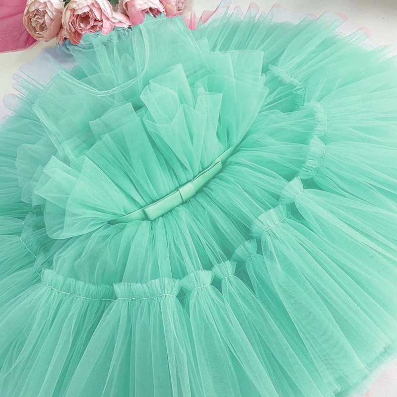 Baby Bow Tulle Baptism Dress for Girls Gown Toddler Kids Wedding Elegant 1st Birthday Party Princess Dress Tutu Evening Dresses X250203