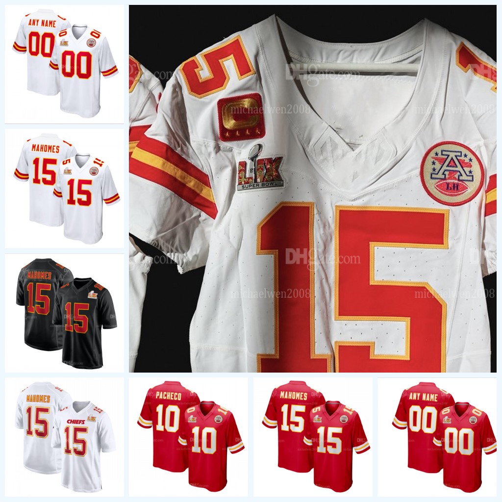 15 Patrick Mahomes 87 Travis Kelce CHIEFSS Super Bowl Football Jersey Isiah Pacheco Rashee Rice Nick Bolton Kadarius Toney Creed Humphrey Chris Jones Anudike-Uzomah
