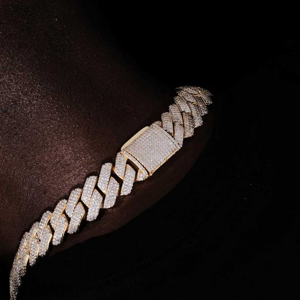18k Gold Plated 20mm d Diamond Cuban Chain Hip Hop Rper Luxury Jewelry Thick Heavy Link Necklace for Men and WomenXJ250114