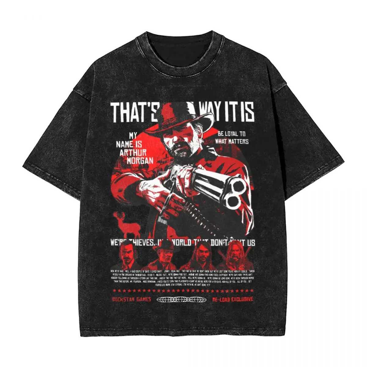 Red Death Redemption 2 T-shirt Summer Movie Y2K Classic T-shirt 2024 Cotton Hippie T-shirt Mens Short Sleeve Printed T-shirt X250203
