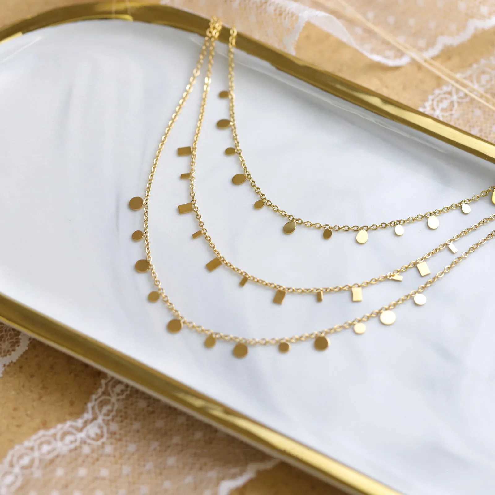 Small Round Necklace Made of Titanium Steel for Girls Simple Clavicle Chain Neck Jewelry Accessories for Women Birthday GiftXJ250121