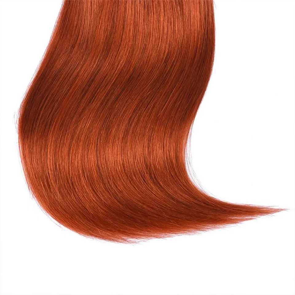 350 Straight Hair Bundles With Clo Orange Ginger Straight Human Hair Bundle With 4x4 Clo Brazilian Remy Human Hair WeaveXJ250120