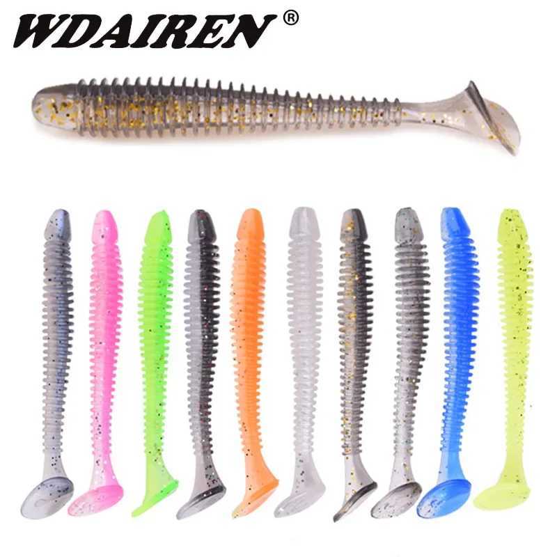 WDAIREN Worm Fishing Lures 5cm 7cm 9cm Doubor Silicone T Tail Soft Bait Artificial Baits Bass Jig Wobblers Swimbait TackleXJ250122