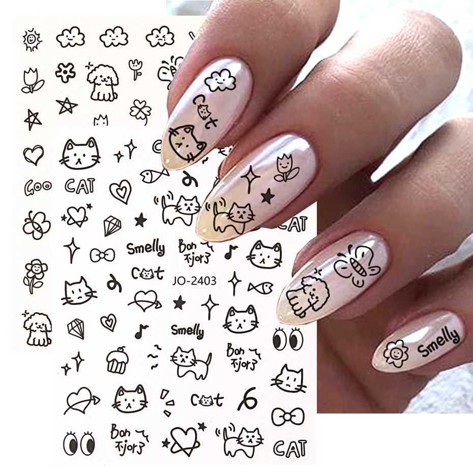 3D Cartoon Cute Cat Nail Childlike Stickers Kawaii Puppy Dog Graffiti Animals Series New Nail Art Tattoo Design Manicure DecalXJ250120