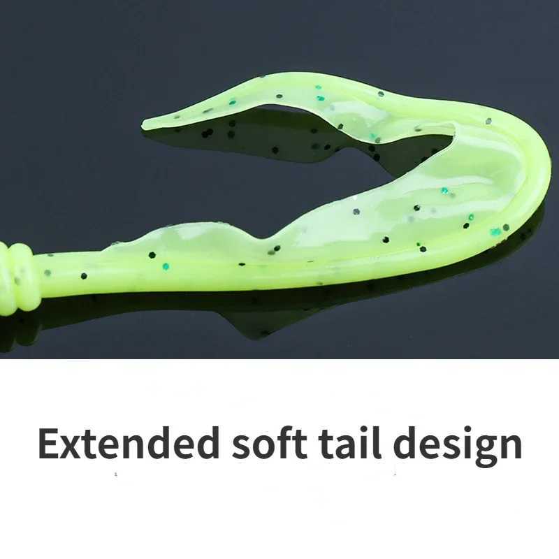 10pcs 12cm 2.2g Fishing Lure Long Wave Tail Soft Bait Artificial Silicone Sequins Long Tails Bait for Fishing Bass Pike PescaXJ250122