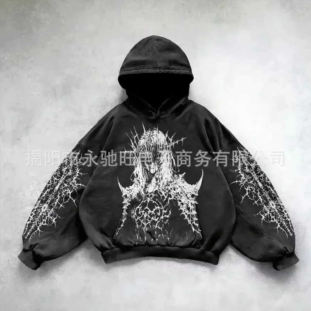 Streetwear Y2k Hip Hop Style Loose Fit Sweatshirt With Hoodie Autumn/Winter New Arrival Fashion Trendy Brand Casual WearXJ2500118