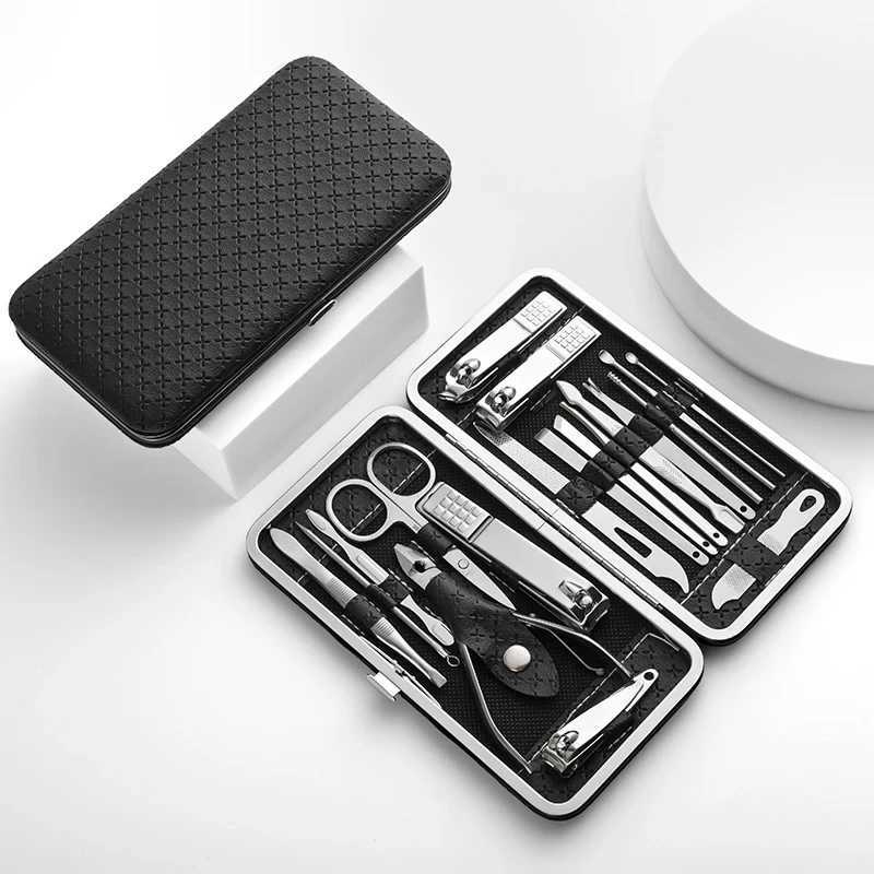 19-Piece Modern Personal Care Kit with Stainless Steel Nail Clippers Ear Tweezers - High Carbon Steel Straight Nail FileXJ250116