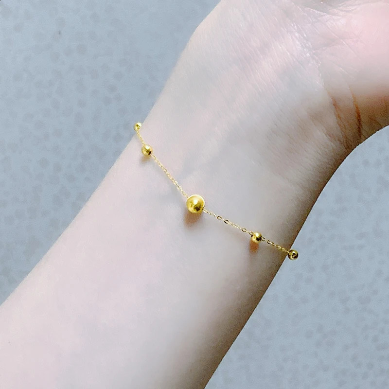 XF800 Fine Jewelry Real 18K Gold Bracelet cat eyeball Au750 wedding Box Trendy Gift For Women 250121